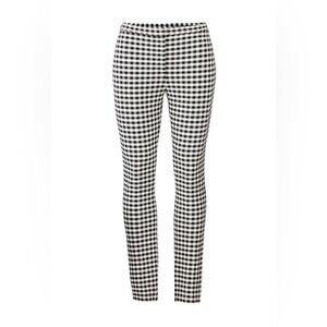 Theory Black and White Gingham Skinny Capri Pants